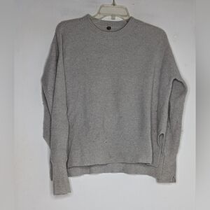 Margaret O’Leary cashmere boxy waffle sweater in silver